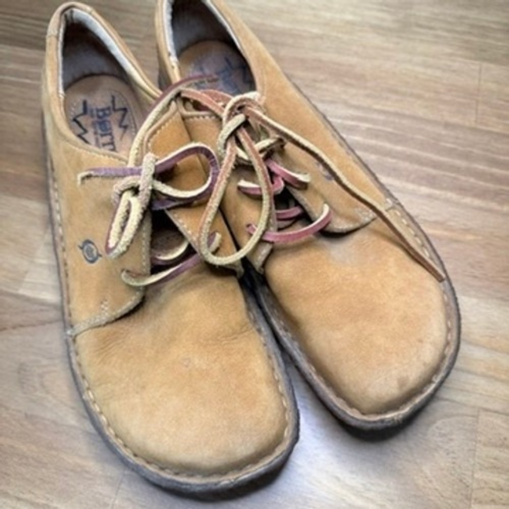 Born W58008 Tan Leather Moc Toe Oxford Shoes Women's Size 8 EU 39 - Picture 13 of 14